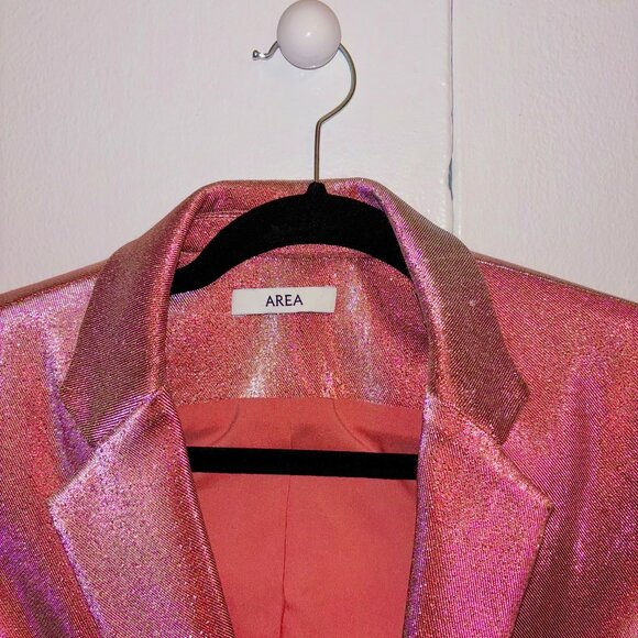 AREA Women's Pink Glittery Jacket - Picture 3 of 5